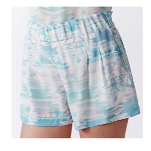 Faherty Beacon Silk Short Turquoise print size S